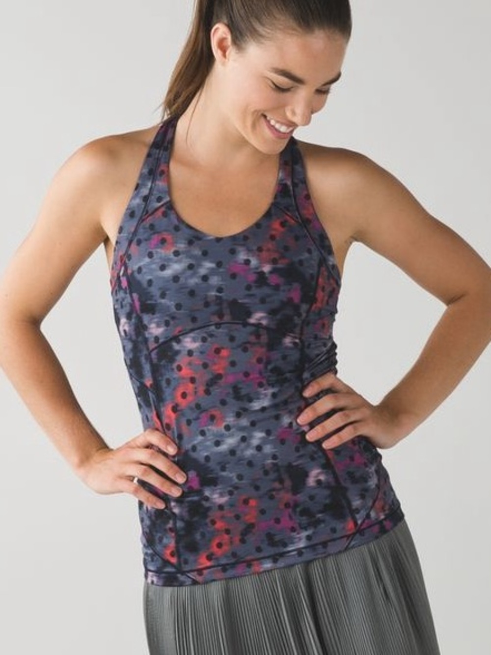 Lululemon Kanto Catch me tank top - windy blossom regal plum multi black